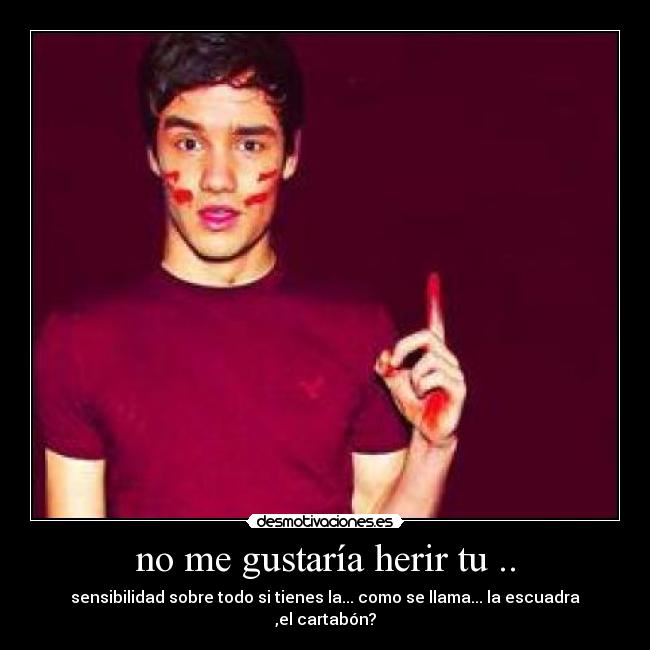 no me gustaría herir tu .. - sensibilidad sobre todo si tienes la... como se llama... la escuadra ,el cartabón?
