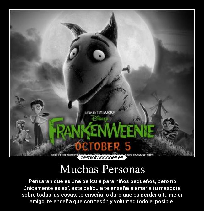 Muchas Personas - Pensaran que es una película para niños pequeños, pero no
únicamente es así, esta película te enseña a amar a tu mascota
sobre todas las cosas, te enseña lo duro que es perder a tu mejor
amigo, te enseña que con tesón y voluntad todo el posible .