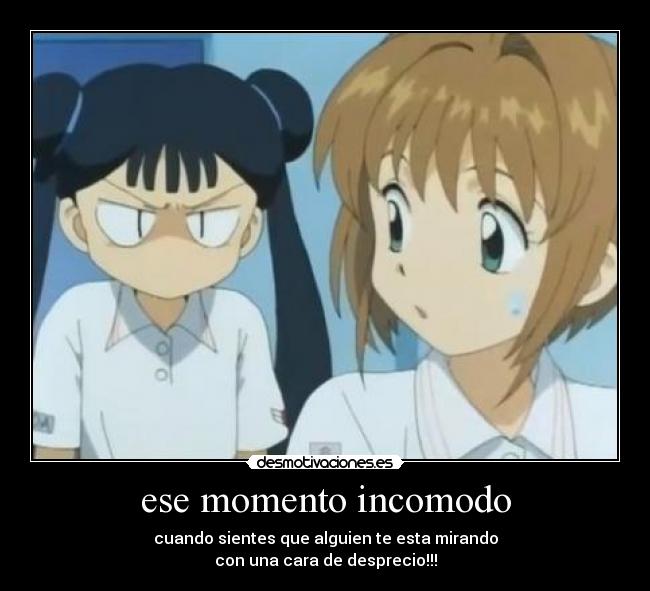 carteles ese momento incomodo sakura carp captor anime desmotivaciones