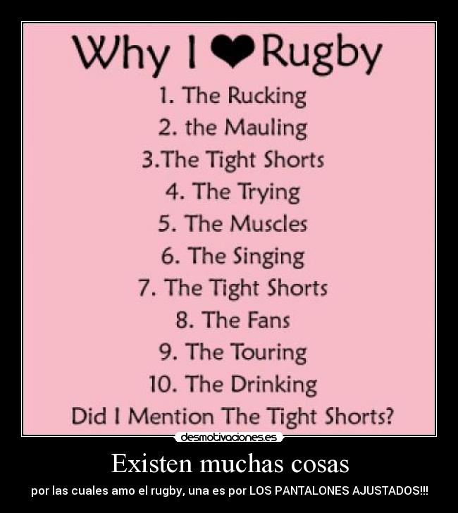 Existen muchas cosas - por las cuales amo el rugby, una es por LOS PANTALONES AJUSTADOS!!!