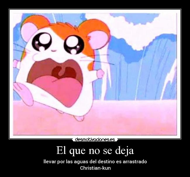 El que no se deja - llevar por las aguas del destino es arrastrado
Christian-kun