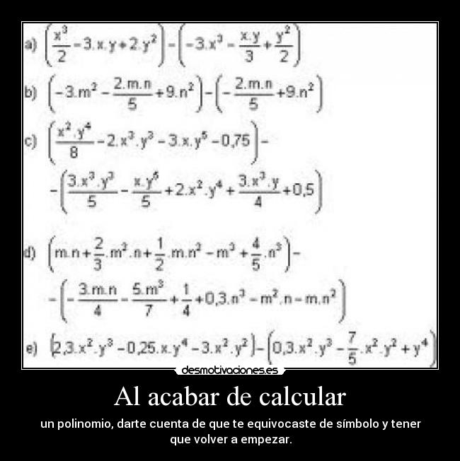 Al acabar de calcular - 