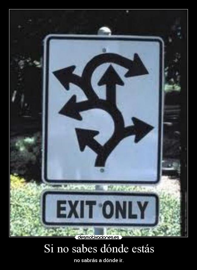 Si no sabes dónde estás - no sabrás a dónde ir.