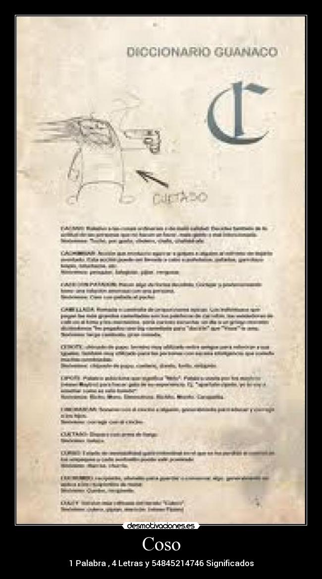 carteles coso significado diccionario desmotivaciones