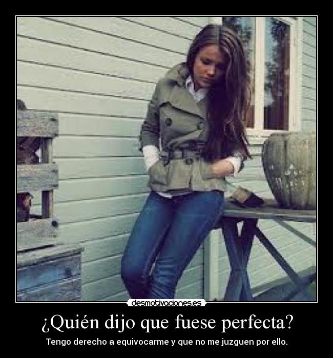 ¿Quién dijo que fuese perfecta? -