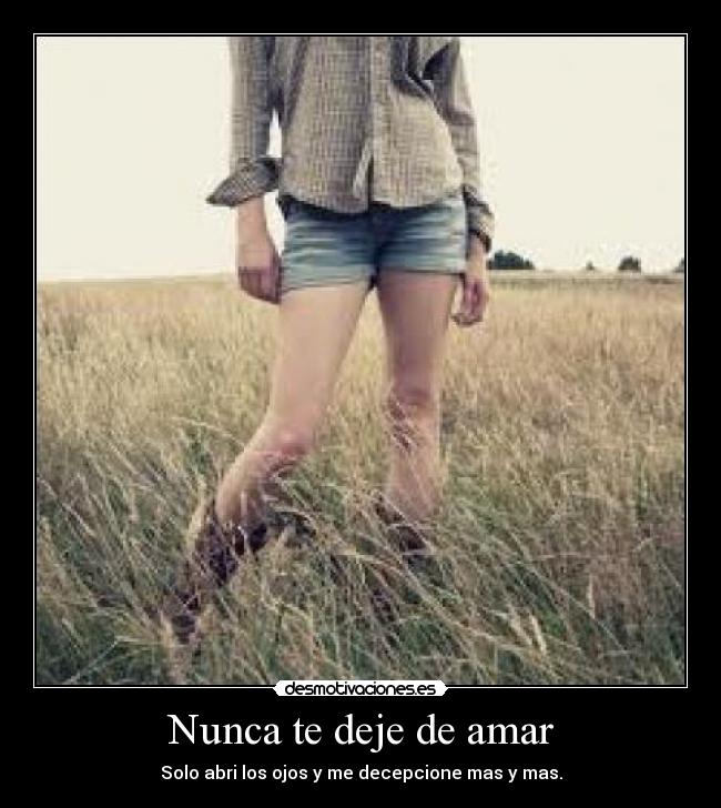 Nunca te deje de amar - Solo abri los ojos y me decepcione mas y mas.