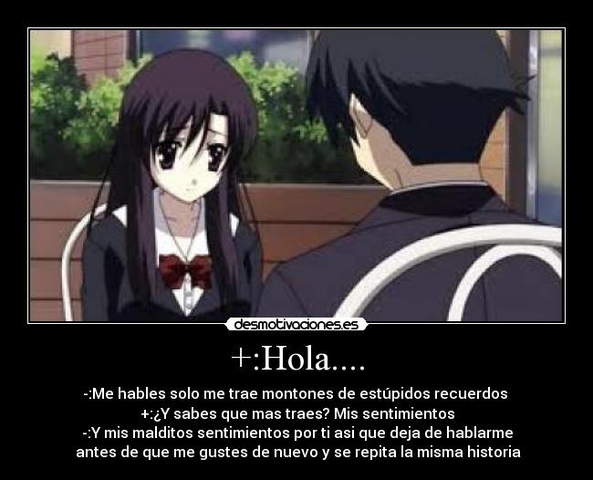 carteles conversacion pareja amor kotonoha schooy days anime otaku desmotivaciones