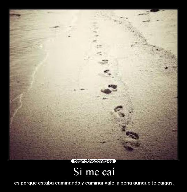 Si me caí - es porque estaba caminando y caminar vale la pena aunque te caigas.