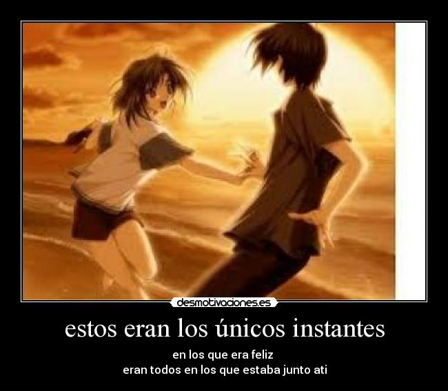 carteles estos eran los unicos instantes los que era feliz eran todos los que estaba junto ati desmotivaciones