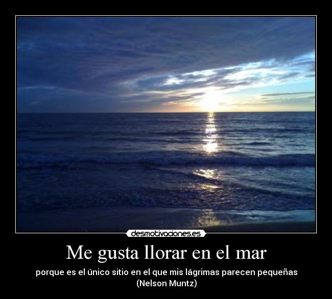 Me gusta llorar en el mar - porque es el único sitio en el que mis lágrimas parecen pequeñas (Nelson Muntz)