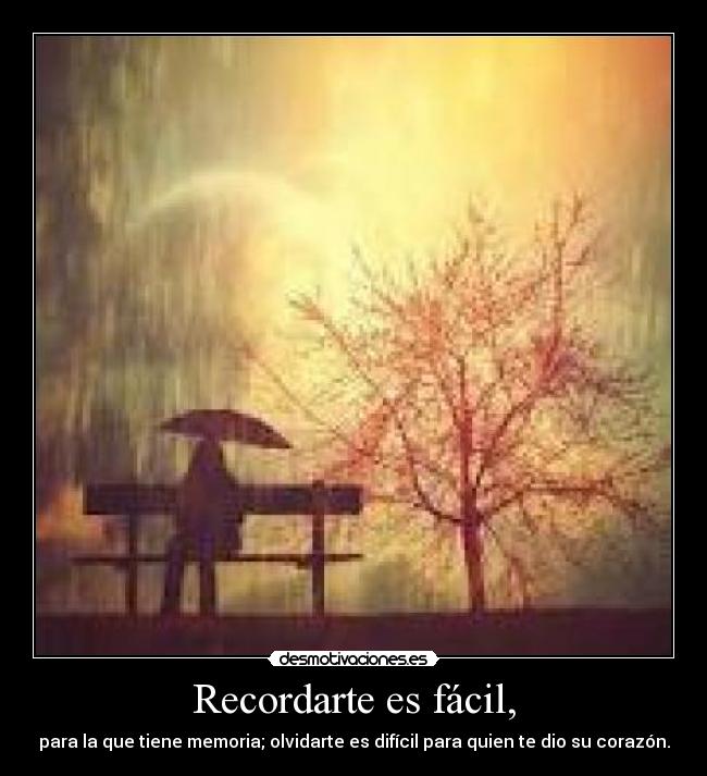 Recordarte es fácil, -