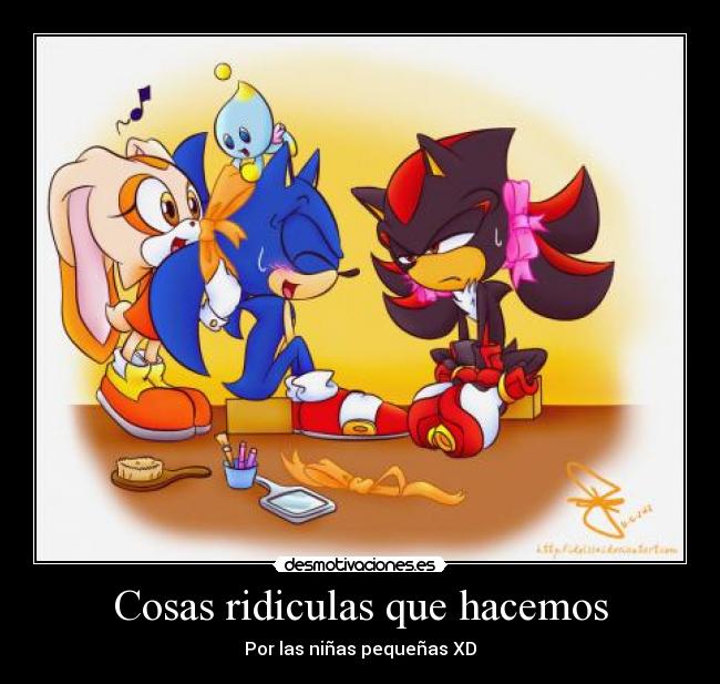 carteles sonic shadow and cream desmotivaciones
