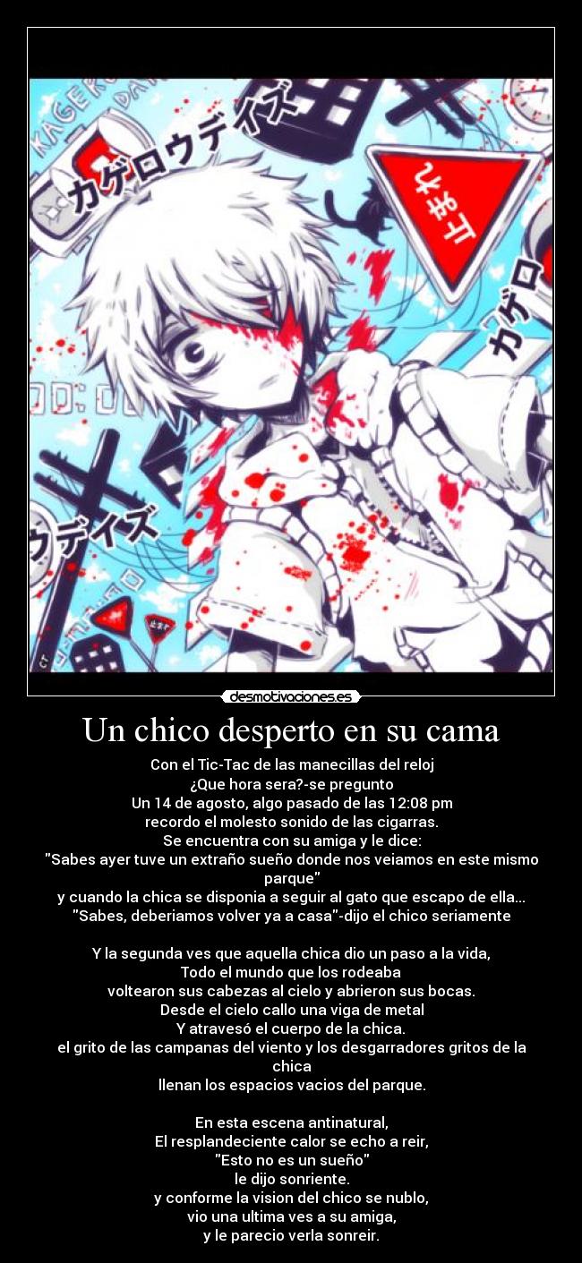 Un chico desperto en su cama -