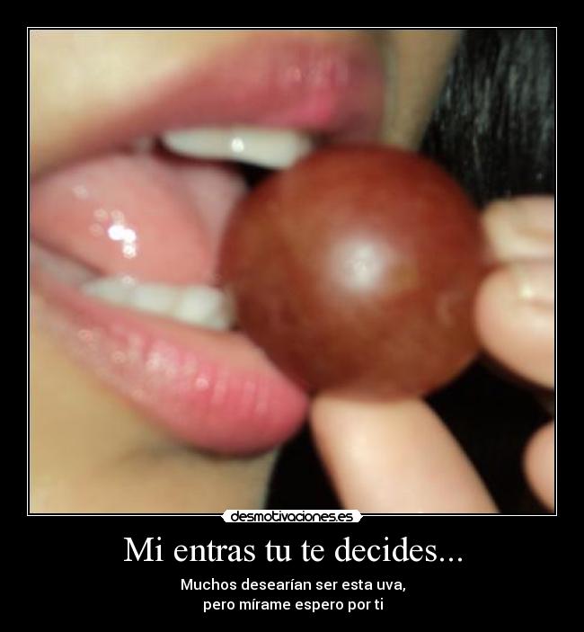 Mi entras tu te decides... - Muchos desearían ser esta uva,
pero mírame espero por ti