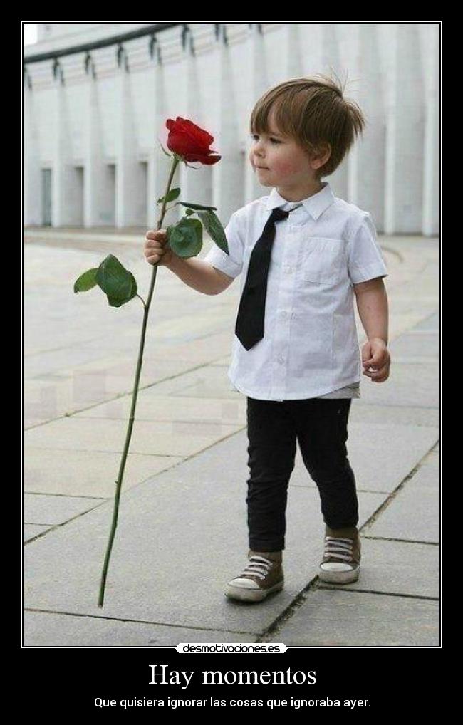 Hay momentos - Que quisiera ignorar las cosas que ignoraba ayer.