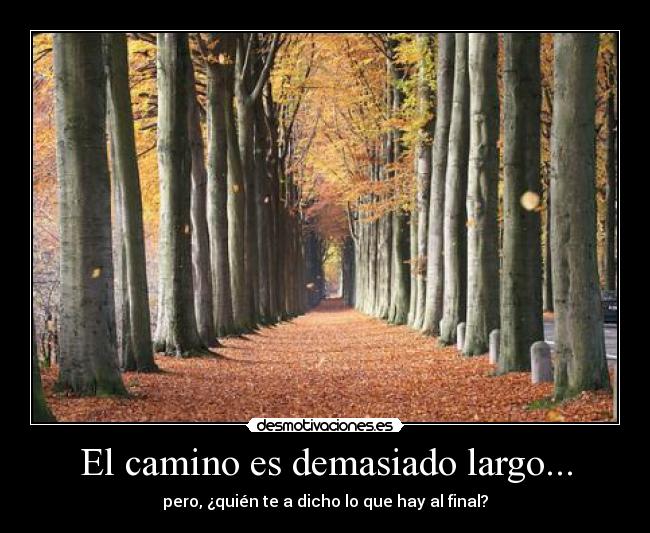 El camino es demasiado largo... - pero, ¿quién te a dicho lo que hay al final?