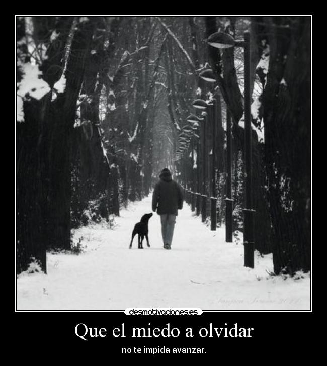 Que el miedo a olvidar - no te impida avanzar.