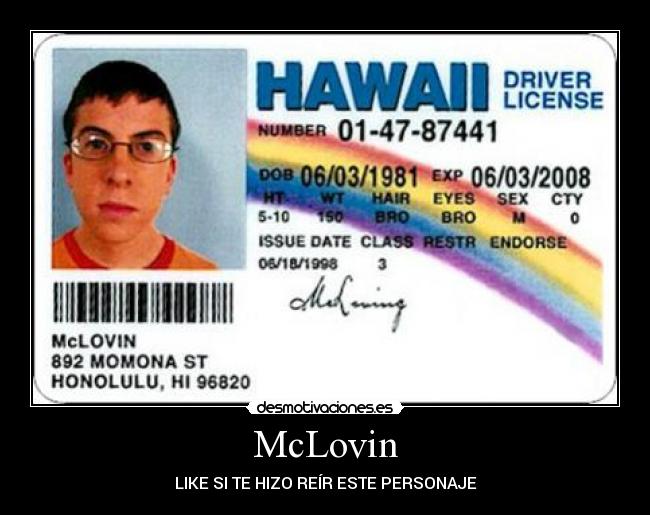 McLovin - LIKE SI TE HIZO REÍR ESTE PERSONAJE