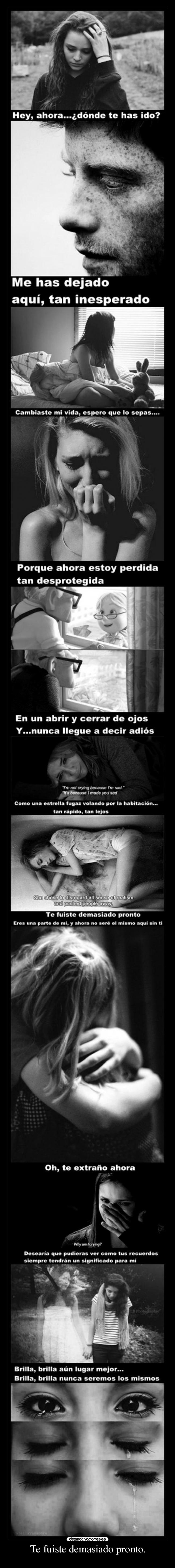 Te fuiste demasiado pronto. - 