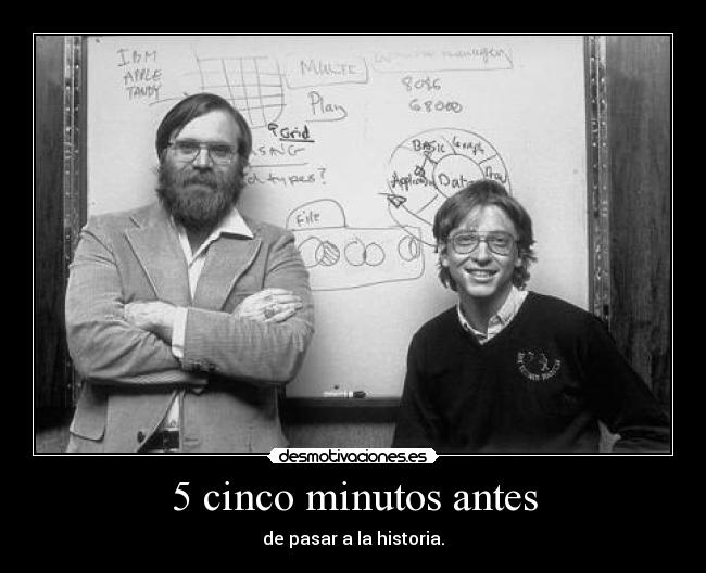 5 cinco minutos antes -