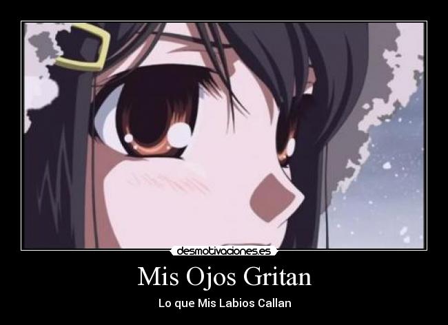 carteles anime mirada amor ojos labios desmotivaciones