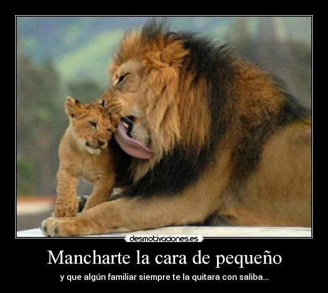 Mancharte la cara de pequeño - y que algún familiar siempre te la quitara con saliba...