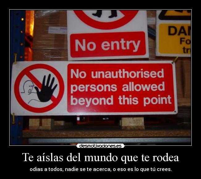 Te aíslas del mundo que te rodea -