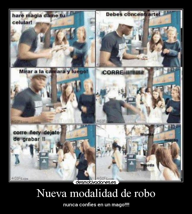 carteles nunca confies mago magia negra desmotivaciones