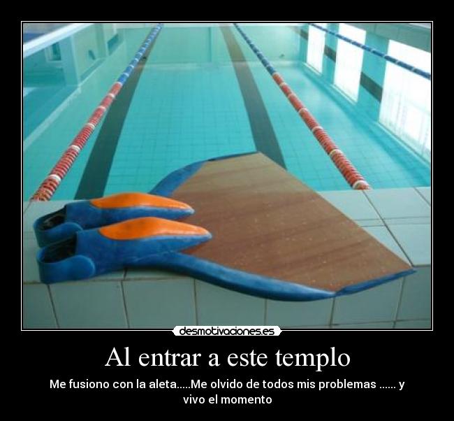 Al entrar a este templo - Me fusiono con la aleta.....Me olvido de todos mis problemas ...... y vivo el momento