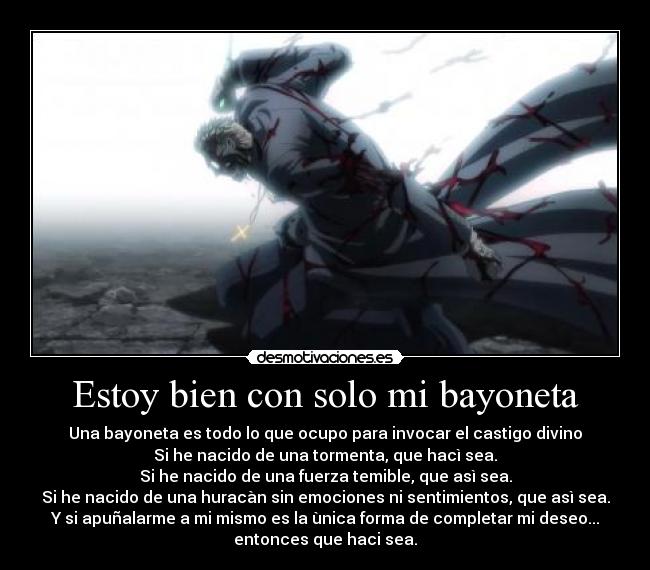 carteles anime hellsing padre paladin alexander anderson con clavo helena mano brazo caido desmotivaciones