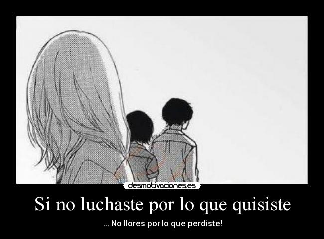 Si no luchaste por lo que quisiste - ... No llores por lo que perdiste!