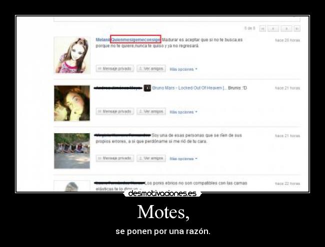 Motes, - se ponen por una razón.