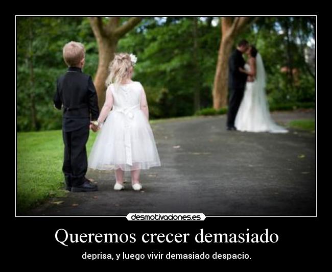 Queremos crecer demasiado - deprisa, y luego vivir demasiado despacio.