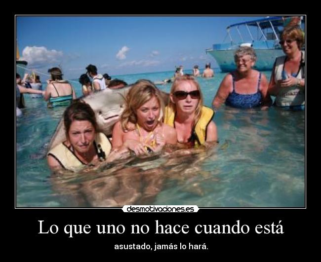 Lo que uno no hace cuando está - asustado, jamás lo hará.