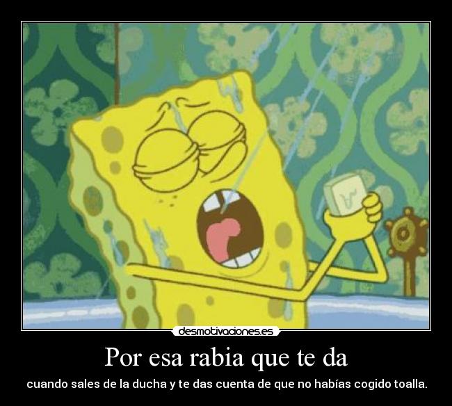 Por esa rabia que te da - cuando sales de la ducha y te das cuenta de que no habías cogido toalla.