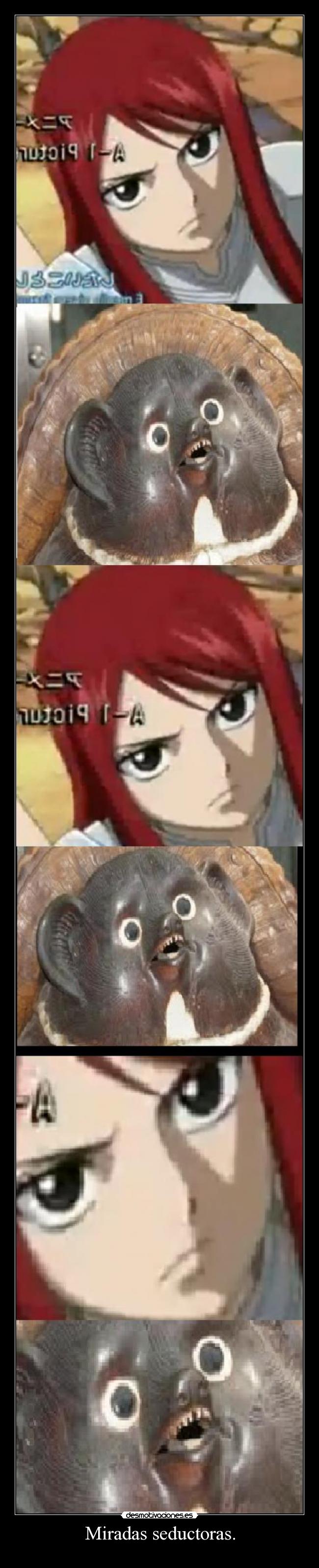 carteles soy unico que peinsa que erza tiene rostro poco femenino desmotivaciones