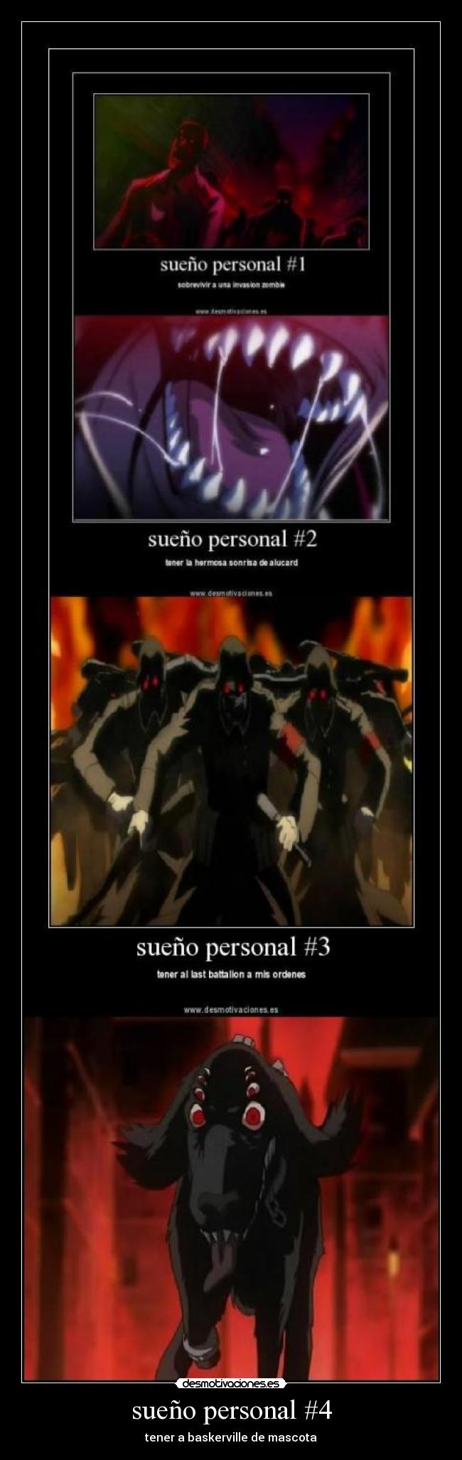carteles sueno personal anime hellsing perro negro baskerville clansupremo cuantos ojos que pase desmotivaciones