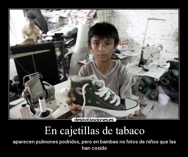 En cajetillas de tabaco -