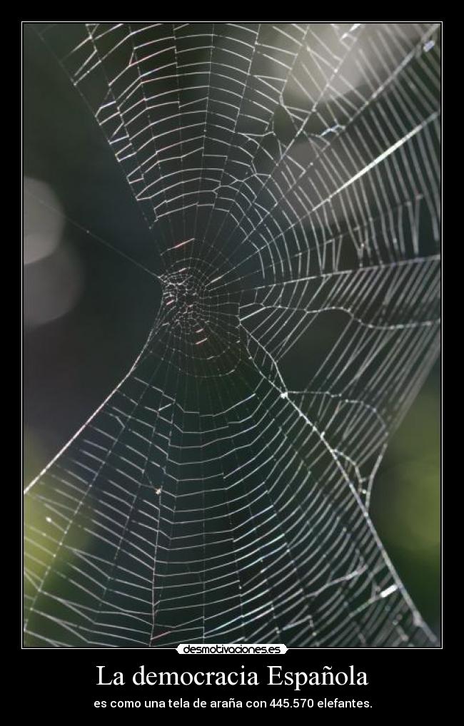La democracia Española - es como una tela de araña con 445.570 elefantes.