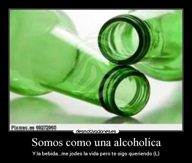Somos como una alcoholica - Y la bebida...me jodes la vida pero te sigo queriendo (L)
