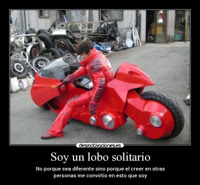 Soy un lobo solitario - No porque sea diferente sino porque el creer en otras
personas me convirtio en esto que soy