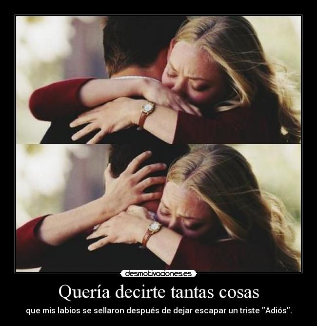 Quería decirte tantas cosas -