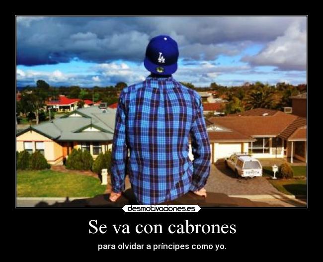 Se va con cabrones - para olvidar a príncipes como yo.