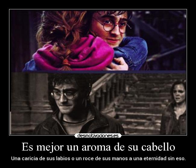 Es mejor un aroma de su cabello - Una caricia de sus labios o un roce de sus manos a una eternidad sin eso.