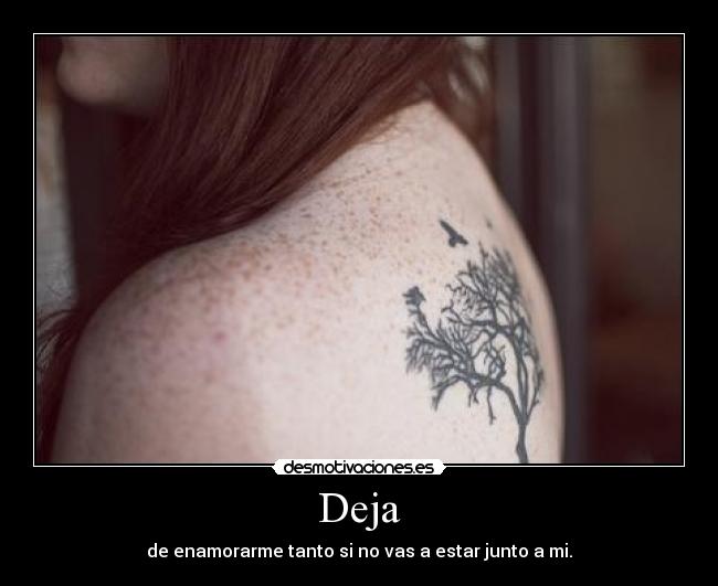 Deja - de enamorarme tanto si no vas a estar junto a mi.