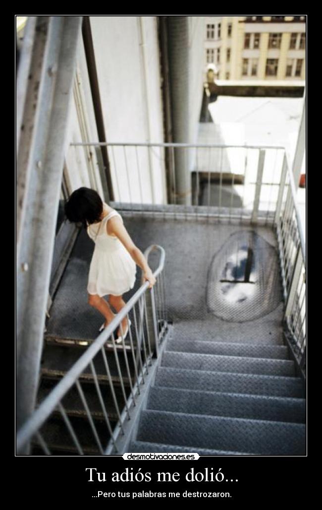 Tu adiós me dolió... - ...Pero tus palabras me destrozaron.