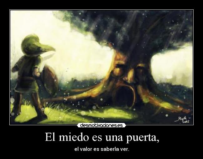 carteles miedo thelegendofzelda link ocarina time arbol deku harukaze desmotivaciones