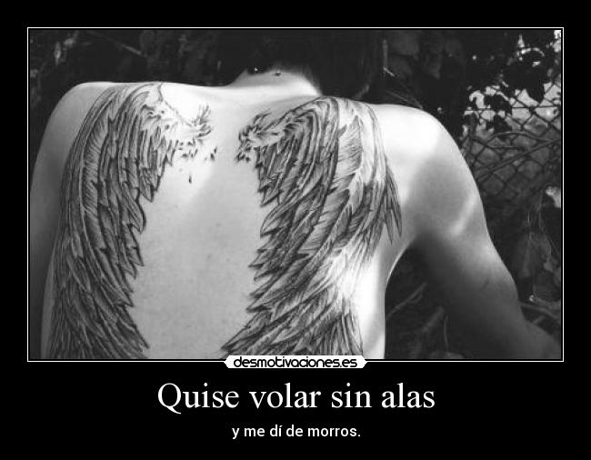 Quise volar sin alas - y me dí de morros.