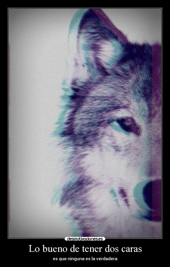Lo bueno de tener dos caras - es que ninguna es la verdadera
