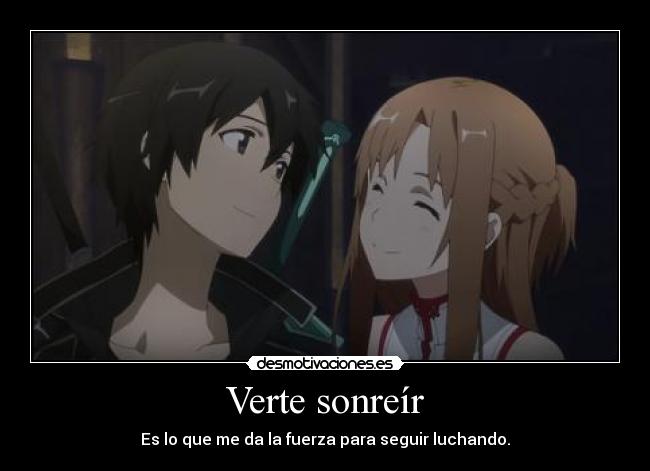 carteles fuerza para seguir luchando kirito asuna desmotivaciones